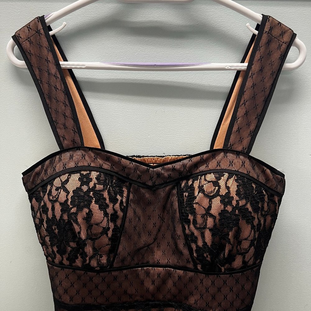 Guess Black Lace Overlay Dress Size 10